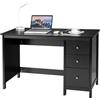 LIFEZEAL Scrivania Nera con 3 Cassetti, Scrivania Ufficio, 120x50x75 cm, Scrivania per Computer, Moderno, Semplice, Postazione di Lavoro, Scrittoio Porta PC, in Legno, per Studio, Max 55 kg