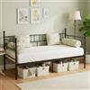 ZZINOKE Struttura per Divano Letto 90 x 190 cm, Divano Letto, Letto In Metallo, Struttura per Letto Singolo con Rete a Doghe, Soggiorno, Camera da Letto o Balcone, con Spazio Contenitore, Nero