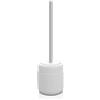 Inbagno Scopino Bagno per WC Bianco, Manico Cromato, Include portascopino, in Ceramica, ciuffo con setole Bianche, Linea Cup