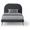 EVERGREENWEB MATERASSI & BEDS EVERGREENWEB Letto una Piazza e Mezza con Rete a Doghe in Legno 120x190 cm INCLUSA, Testiera Stondata in Tessuto Grigio Scuro Imbottita, Moderna Struttura RINFORZATA Facile e Veloce da Montare, SIDNEY