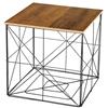 AKTIVE Tavolino Max Home 38x38x38 cm, Peso massimo 5 kg, Quadrato, Effetto legno, Contenitore, Struttura in metallo nero, Linee geometriche, Stile industriale, Per soggiorno, Camera da letto(18496)