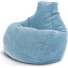 Green Bean© Beanbag con schienale 80x80x90cm - Sedia da gioco con imbottitura 230L in tessuto a coste - Cuscino da pavimento Bean Bag Lounge Seat Stool Relax Poltrona Gamer Gaming Chair Azzurro