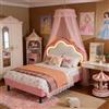 BIYFSDS Struttura per Letto Singolo Imbottito 90 x 200 cm con LED, Letto per Bambini 90x200 con Testiera Nuvole Regolabile in Altezza, Letto da Principessa per Ragazze con Rete a Doghe, Struttura per Letto