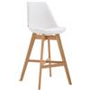 CLP Sgabello Design Rosa Cannes In Similpelle I Sgabello Bar In Legno Di Quercia I Sedia Cucina Con Poggiapiedi, Colore:bianco, Colore del telaio:natura