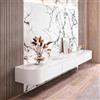 XDXINY Supporto TV Sospeso in Legno Massello per Soggiorno Casa - Tavolino Supporto TV 140, 160, 180, 200, 220, 240 cm, Diverse Dimensioni (Bianco Roccia, 260 x 20 x 24 cm)