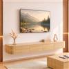 Ribanedy Mobile TV Sospeso Moderna | Consolle Multimediale da Parete | Grande Mobile TV con Spazio di Archiviazione per Soggiorno e Ufficio (Legno, 140cm)