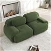 Bladez Divano modulare Loveseat in tessuto di velluto a coste, moderno divano a 2 posti, con braccioli curvi, fondo antiscivolo, senza montaggio, per soggiorno, imbottitura ad alta elasticità (verde