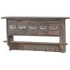 Mendler Appendiabiti mensola cucina shabby vintage HWC-C49 legno con cassetti 32x65x13cm - marrone