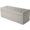 MG Design Pouf contenitore imbottito Grigio - capacità ca. 140 L, fino a 300 kg, superficie morbida con leggero riflesso, struttura in legno massiccio, già montato e facile da pulire
