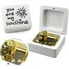 Sinzyo You Are My Sunshine Scatola Musicale Vintage in Legno Movimento a orologeria Regalo di Natale San Valentino Compleanno (Scatola di Legno Bianca)