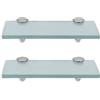 Randaco 2X Mensola in Vetro, Mensola in Vetro con Superficie Opaca con Supporto a Parete&8mm di Vetro di Sicurezza ESG e Supporto, Perfetta come Mensola per Doccia/Ablagione per Bagno, Cucina, Balcone