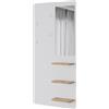 Vicco Appendiabiti da parete Jochen, Bianco/quercia, 70 x 150 cm con specchio, da parete con ripiano per scarpe e borse