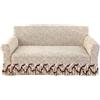 Treer Stile Geometrico Copridivano con Gonna,Copridivani 1/2/3/4 Posti con Braccioli Sofa Cover Elastico Fodere Copridivano Elasticizzato Fodera per Divano (2 Posti,Giallo cremoso)