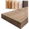 LAMO Manufaktur Mensola legno massello senza fori | Mensola 120 cm per soggiorno, studio | Colore: nocciola, Bordo: diritto | Legno massello, design moderno, effetto sospeso