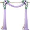 Mateju Drappeggio di Arco di Nozze Chiffon, Tulle Tenda Tessuto per Drappeggio Arco Decorativa per Cerimonie Feste Nozze e Compleanni (75x1000cm,Viola Chiaro)