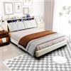 NFHVlo Letto King Size 160x200 cm in Velluto Beige, Testiera con Schienale Regolabile, LED e Type-C, Struttura Letto Matrimoniale Grande 500kg (Senza Materasso)