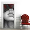 LGCK Carta da Parati 3D Porta Murale Poster Ragazza in Bianco E Nero PVC Impermeabile Autoadesivo Murales Porte Stickers per Porte Interne Camera da Letto Bagno della Cucina Decorazione 90x200cm