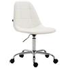 CLP Sedia Ufficio Reims In Similpelle I Sedia Lavoro Con Ruote I Poltroncina Design Imbottita I Sedia Scrivania Regolabile, Colore:bianco