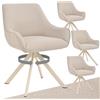 Goeurvant Set di 4 sedie da pranzo girevoli con bracciolo, girevole a 360°, in lino, con struttura in metallo beige e schienale per sala da pranzo, soggiorno, ufficio, beige
