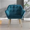 chairus Poltrona da Salotto in Velluto Poltrona Imbottita con Braccioli Poltroncina Moderna con Gambe in Metallo Poltrona Relax per Soggiorno/Camera da Letto, Blu