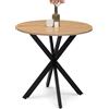 IDMarket - Tavolo da pranzo tondo 2-4 persone con gamba a ragno, legno e nero 80 cm ALIX