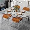 PIPIPOXER Set di 4 sedie pieghevoli per sala da pranzo,sedie pieghevoli da interno，Sedie Moderne Salvaspazio, per cucina, interno, esterno, sala conferenze marrone