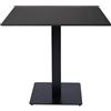 Liberoshopping Tavolo da bar, pub ristoranti con base nera H75 e piano per esterno quadrato 80x80 cm in pietra sintetizzata (Marmo Nero)