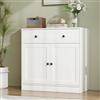VOWNER Credenza con cassetti, cassettiera con 2 ante, credenza con piano di lavoro, buffet, TV board, armadietto per soggiorno, camera da letto, 40 x 80 x 80 cm (bianco, 1 pezzo)