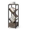 COSTWAY Libreria a 4 Ripiani, Scaffali in Legno con Cassetto, Kit Antiribaltamento e Struttura Metallica, Scaffale di Stoccaggio per Soggiorno Studio, 30,5 x 30,5 x 91,5 cm
