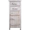 Rebecca Mobili Armadietto bianco, mobile bagno, 1 anta 2 cassetti, legno, stile shabby, per arredamento camera - Misure: 84 x 37 x p 30 cm (HxLxP) - Art. RE4575