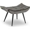MCombo M MCombo Pouf poggiapiedi con gambe in metallo, elegante pouf ottomano, per soggiorno, camera da letto, quadrato, 40 x 69 cm, 4779-2 (microfibra grigio scuro)