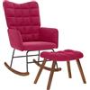 vidaXL Poltrona a Dondolo con Poggiapiedi Rosso Vino in Velluto, sedia, sedia a sdraio, posti a sedere, sedia a dondolo, sedia da salotto, sedia relax