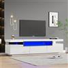 VIEKOS Elegante mobile TV lucido, 160 x 39 x 42 cm, bianco con 16 colori di illuminazione a LED, spazio per TV da 70 pollici, con 3 cassetti, supporto per TV lucido