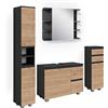 Vicco Set mobili bagno J-Shape, Antracite/Rovere dorato 80 cm