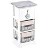 MAXIOCCASIONI Cassettiera, Comodino, Legno, Bianco, Stile Shabby Chic,