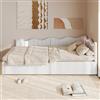 Julyue Letto singolo imbottito 90 x 200 cm, divano letto con vano idraulico, letto con LED, letto per gli ospiti, Letto per ragazzi con rete a doghe, velluto, senza materasso (bianco, 90 x 200 cm)