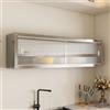 TUPAFJU Armadietti portaoggetti da parete in acciaio inossidabile a 1/2 strato con ante in acrilico, armadietto, armadietto dei medicinali, organizer per utensili da cucina(Single layer,120cm/47.2in)