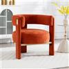 Ya-Home Poltrona Imbottita Sedia da Salotto in Tessuto Poltroncine Salotti con Gambe in Legno Poltroncina Moderna per Camera da Letto/Soggiorno/Caffè, Arancione