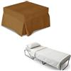 Nuvole di Sonno Kaysa Pouf Letto Pieghevole Reverso Materasso Waterfoam 11cm Ortopedico | Rete Ortopedica, Tessuto Sfoderabile e Lavabile, Salvaspazio per Camera e Soggiorno, Design Moderno, Made in Italy