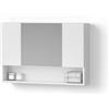 Livinity Specchio contenitore bagno Ronco, Bianco lucido, 80.1 x 55 cm