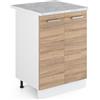 Vicco Mobiletto base cucina R-Line, Sonoma, 60 cm, PL Marmo, per la libera combinazione all'interno di sistemi cucina modulari