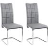 Lestarain Set di 2 Sedie Sala da Pranzo, Sedie da Cucina Imbottite, Gambe a Slitta, per Soggiorno, Camera da letto, Ufficio, in Velluto, Grigio Scuro, LCNI117001-2