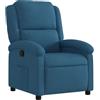 vidaXL Poltrona Reclinabile Blu in Velluto, poltrona reclinabile, elettrica, singola, reclinante