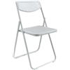 Marvin Sedia Smarty Pieghevole Salvaspazio in Metallo e Polipropilene Richiudibile Sedie per Cucina Giardino Camera Ufficio Portatile (Bianco/Bianco)