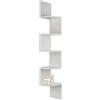 HUOLE Scaffale Angolare a Parete con 5 Ripiani,Libreria angolare Snake - Mobile Portaoggetti di Legno, Mensola per Cucina, Camera da Letto, Soggiorno, Studio (20 * 20 * 120 cm (bianco))