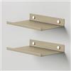Steelnovo | Ortis, Coppia di Mensole da Bagno in Metallo Verniciato, 2 Mensole da Parete Portaoggetti, 20x3x14 cm, Colore Beige, Design Moderno e Minimal, Porta Accessori, Made in Italy