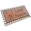 GUIZZO Creart - Targa Personalizzata Nomi/Via in Ceramica, Targhetta Modificabile Cornice Mosaico, Targhetta Porta Ingresso Numero Civico Esterno Made in Italy, 17x9.5H cm, Beige Scuro/Bianco