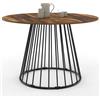 IDMarket - Tavolo da pranzo rotondo YUNA 6 persone con piano in legno scuro e nero HAWKINS 110 cm