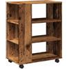 Solivagant Mobiletto con Ruote Legno Antico 60x35x75 cm Legno Multistrato,Marrone,17.61kg