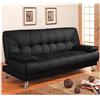Generico Divano letto tre posti, reclinabile, ecopelle nero Sicorage 187cm Crucy